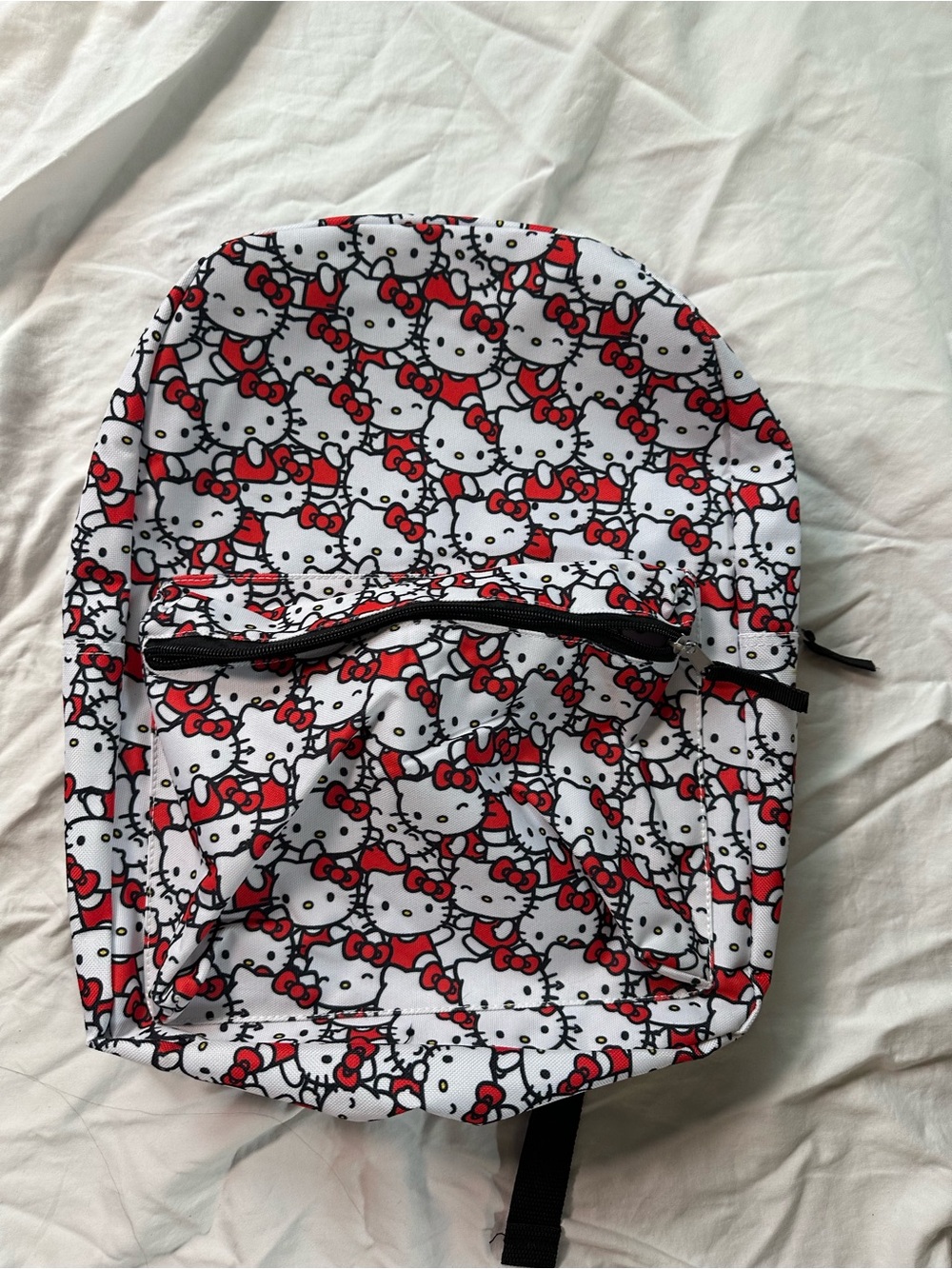 Hello Kitty White and Red Patterned Kids Backpack